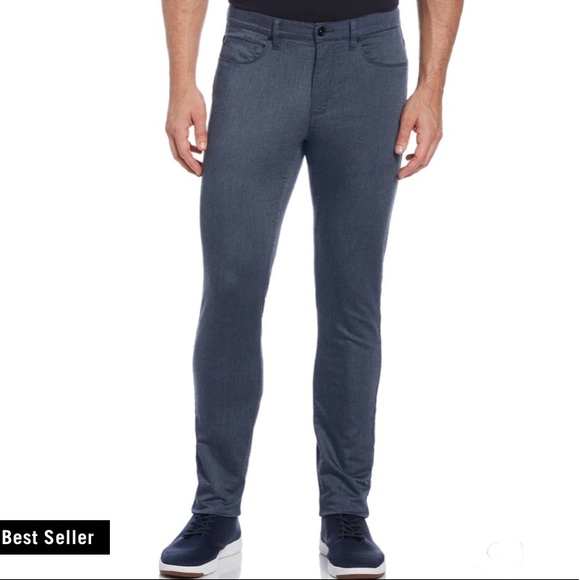 Perry Ellis Skinny Fit Stretch Anywhere Pant in Sapphire Blue Size